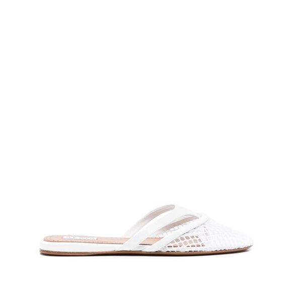Alaïa Women Leather Round Toe Thong Sandals